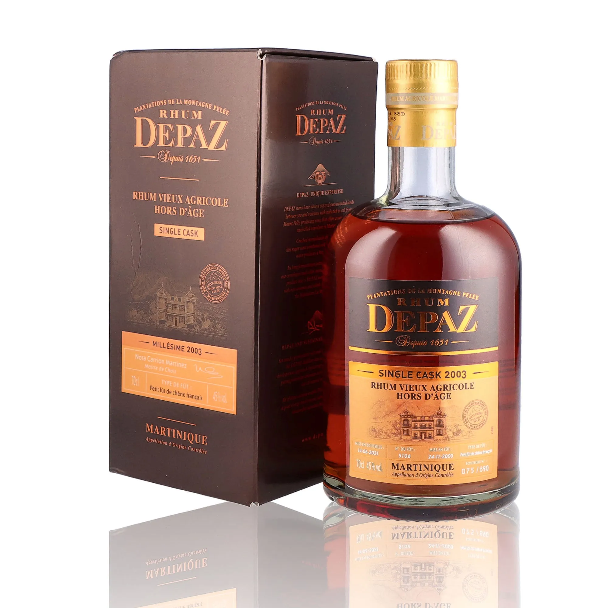 DEPAZ - Single Cask 2003 - 45% - Image 3