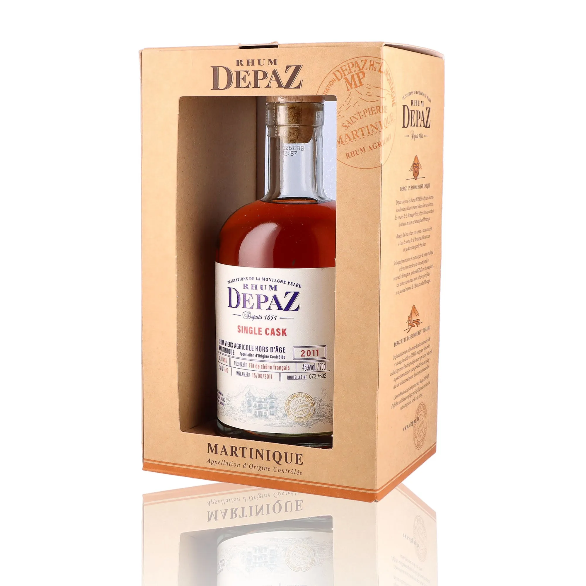 DEPAZ - Single Cask 2011 - 45% - Image 3