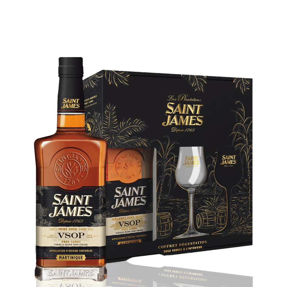 SAINT JAMES - Très Vieux Rhum VSOP Coffret 2 Verres - 43%